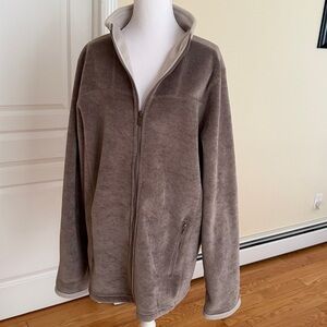 Carole Little Taupe Zip-Up Velour Lined Jacket